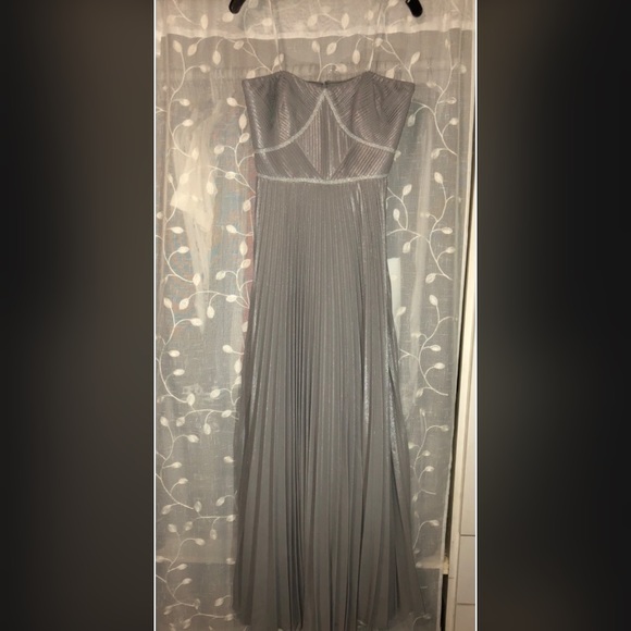 New Silver strapless Marchesa Notte gown Size 8 - Picture 3 of 8